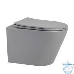 Унитаз подвесной безободковый Abber Bequem AC1102MG  с сиденьем Soft Close (микролифт) (серый матовый)