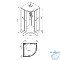 Душевая кабина Тритон Грей 90x90 А профиль белый, стекло грей Щ0000067300