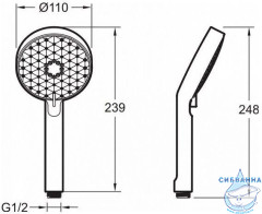 Ручной душ Jacob Delafon Awaken110 3 режимa E72415-TT (титан)