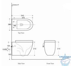 Унитаз подвесной безободковый Aquanet Cetus-BW 287008 с сиденьем Soft Close (микролифт)