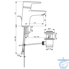 Смеситель для раковины Ideal Standard Connect Blue B9914AA (с донным клапаном) (хром)