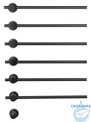 Полотенцесушитель электрический  Wonzon&Woghand Baden 56х79 WW-AL366-GM (с возможностью скрытого подключения, подключение универсальное) (графит)