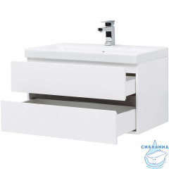 Тумба Aquanet Беркли 80 с раковиной Moduo 80 белый /дуб рошелье