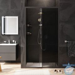 Дверь в нишу AM.PM Gem W90G-110-1-195BG 110 см профиль черный, стекло тонированное