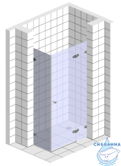 Дверь в нишу Jacob Delafon Contra E22T91-BL 200x90 профиль черный, стекло прозрачное