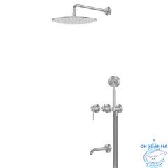 Душевая система ABBER Wasser Kreis 316 AF8117BST скрытого монтажа с изливом, брашированная сталь