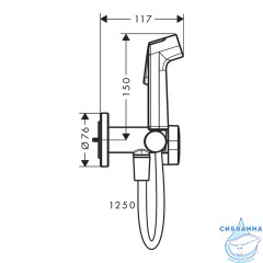 Гигиеническая лейка Hansgrohe 29232340 (черный хром)