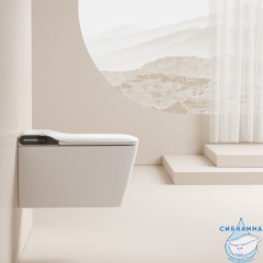 Унитаз подвесной безободковый Abber Rechteck AC1215S с сиденьем Soft Close (микролифт) (белый матовый)