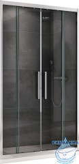 Дверь в нишу Abber Schwarzer Diamant 150x195 профиль хром, стекло прозрачное AG33150H