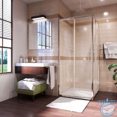 Душевое ограждение Wasserkraft Main 41S03 90x90 профиль хром, стекло прозрачный (без поддона)