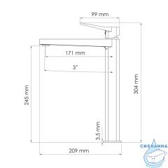 Смеситель для раковины Wasserkraft Bever 2403H (черный матовый)