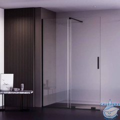 Walk-in Veconi Premium Trento 130 профиль черный, стекло прозрачное PTDW-50B-130-01-C4