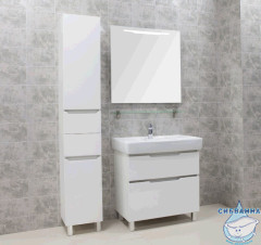 Шкаф-колонна Акватон Дакота 31 белый/выбеленое дерево 1A203203DAAY0