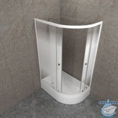 Душевое ограждение Тритон Коралл В L 120x80 профиль белый, стекло лайт Щ0000068951 (с поддоном)