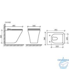 Унитаз подвесной безободковый Ceramicanova Mono Rimless CN1902 с сиденьем быстросъемным Soft Close (микролифт)