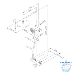 Душевая система AM.PM Like 220 1 режим F0780422 (чёрный матовый)