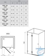 Душевое ограждение Ravak Brilliant BSDPS 100х80 L 0ULA4A00Z1 (без поддона)