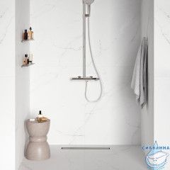 Лоток душевой, сифон 360, комбинированный затвор, двухсторонняя решетка, 600мм, хром, IDDIS, 975B6SB00DZ