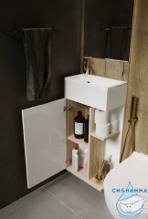 Тумба подвесная 1Marka Laura 40П с раковиной Laura 40 дуб сонома L