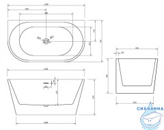 Акриловая ванна ABBER AB9216-1.3 130x70 с каркасом