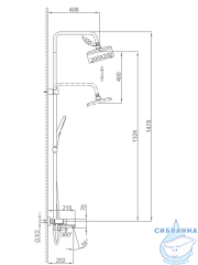 Душевая система Frap F24202-9 300 1 режим (оружейная сталь)