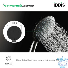 Лейка для душа Iddis Optima Home 3 режима OPH3F0Gi18 (графит)