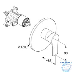 Встраиваемый смеситель для душа Kludi Zenta Sl 486550565 (хром)
