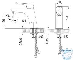 Смеситель для раковины Azario Avilla AZ-WKG168044C (хром)