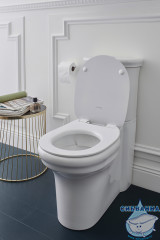 Унитаз напольный Jacob Delafon Cleo 1889 UJAC102-0 с бачком и сиденьем быстросъемным Soft Close (микролифт)