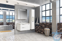 Тумба Roca Lago 80 с раковиной Roca Victoria 80 белый глянец