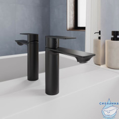 Смеситель для умывальника, чёрный матовый, Maze, Milardo, MAZBL00M01