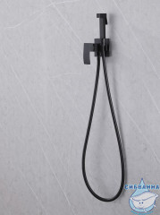 Встраиваемый смеситель с гигиеническим душем ABBER Wasserfall AF8625B (черный матовый)