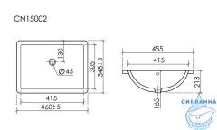 Раковина под столешницу 46 см Ceramicanova Era CN15002