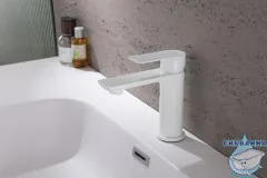 Смеситель для раковины Abber Weiss Insel AF8010FW (белый матовый)