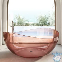 Ванна из полиэфирной смолы ABBER Kristall 150х150 AT9705Koralle розовая
