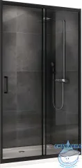 Дверь в нишу ABBER Schwarzer Diamant AG30180B 180x195 профиль черный, стекло прозрачное