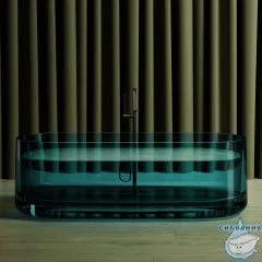 Ванна из полиэфирной смолы ABBER Kristall 170х75 AT9708Aquamarin бирюзовая