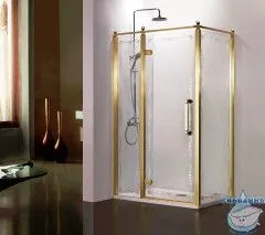 Душевое ограждение Azario Ontario 120x90 профиль золото, стекло прозрачное AZ-NBB1231-L 900 GOLD (без поддона)