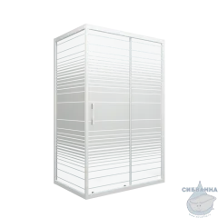 Душевое ограждение Тритон Фьюжн 100x80 профиль белый, стекло полосы Щ0000045120 (с поддоном)