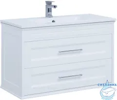 Тумба Aquanet Бостон М 80 с раковиной Бостон 80 белый матовый