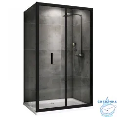 Душевое ограждение ABBER Sonnenstrand 90x90 профиль черный, стекло прозрачное AG07090B-S90B (без поддона)