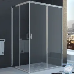 Душевое ограждение Veconi Rovigo 100x90 профиль хром, стекло прозрачное RV10-10090-01-C5 (без поддона)