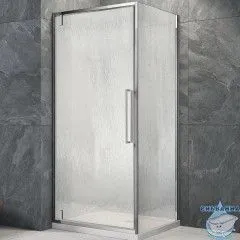 Душевое ограждение Veconi Rovigo 90x100 профиль хром, стекло дождь RV033R-90100-06-C7 (без поддона)