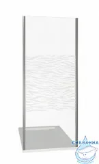 Боковая стенка Bas Infinity SP-90-W-CH профиль хром, стекло прозраное с рисунком