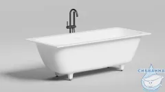 Ванна из искусственного камня Salini Orlando Axis Kit 190x80 (материал Solix, белый матовый)