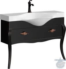 Тумба Aqwella Clarberg Borgia 110 с раковиной Brodway 110 черный