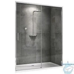 Дверь в нишу ABBER Komfort 130x200 AG93130 профиль хром, стекло прозрачное