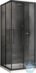 Душевое ограждение ABBER Schwarzer Diamant AG02100BH 100x100 профиль черный, стекло прозрачный (без поддона)