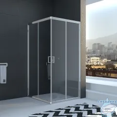 Душевое ограждение Veconi Rovigo 120x120 профиль хром, стекло прозрачное RV11-120-01-C5 (без поддона)