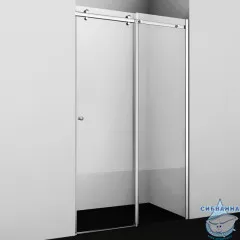 Дверь в нишу Wasserkraft Vils 100 см профиль хром, стекло прозрачное 56R12